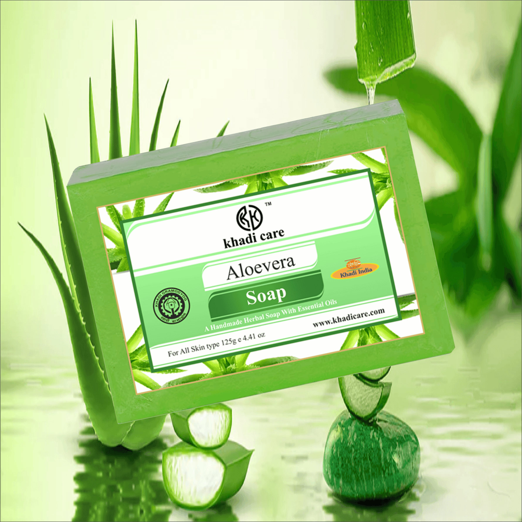 Khadi Care Herbal Aloevera Soap - 125g