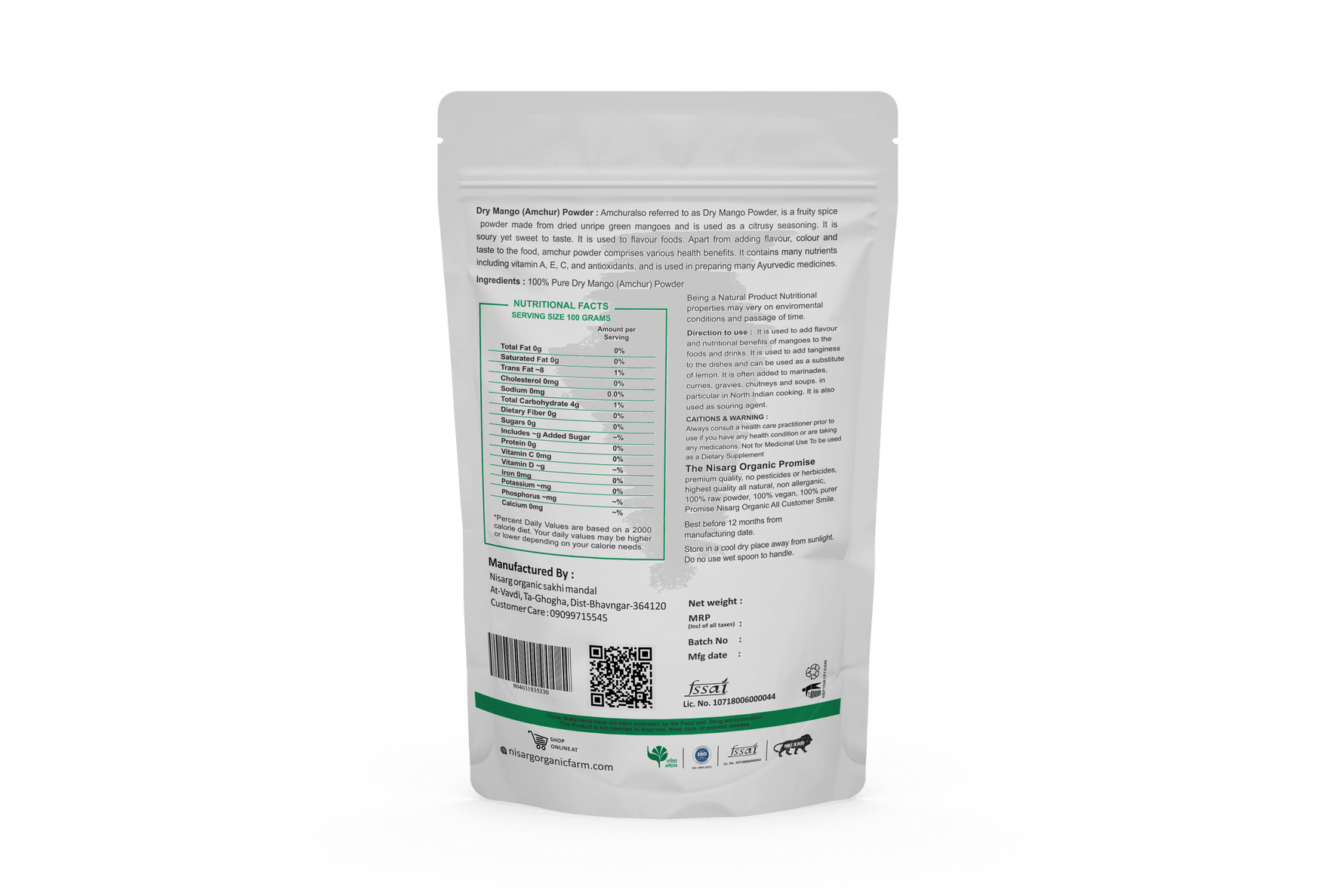 Nisarg Organic Farm Amchur (Mango) Powder