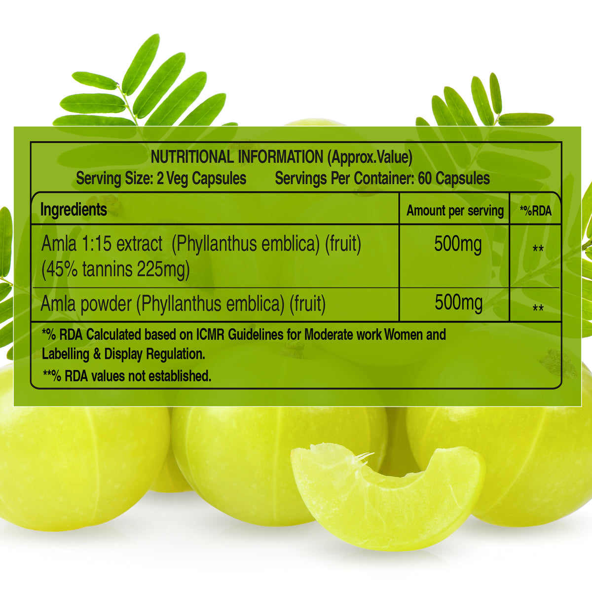 Pure Nutrition Amla Gooseberry 1000 mg 60 CAPS-USA