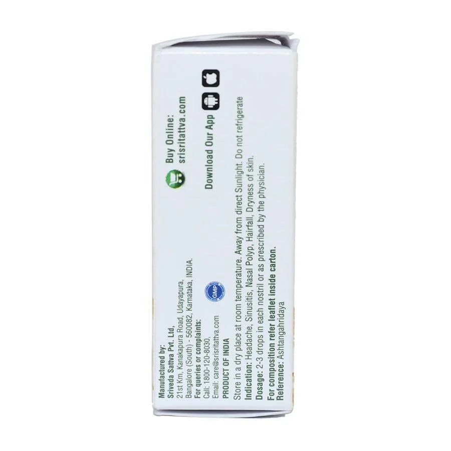 Sri Sri Tattva Anu Taila Nasal Drops – Traditional Ayurvedic Care – 10ml
