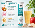 Ryt Nutrition Apple Cider Vinegar Effervescent (500mg) - 20 Tablets (Apple Flavour), With Vitamin B12 & B6 | For Weight Management & Gut Health | No added Sugar | Easy to Carry & Consume