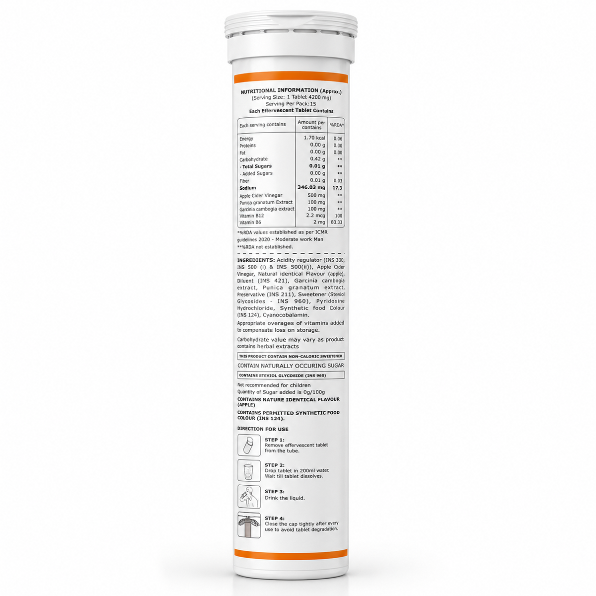 Pure Nutrition Apple Cider Vinegar Effervescent Tablets