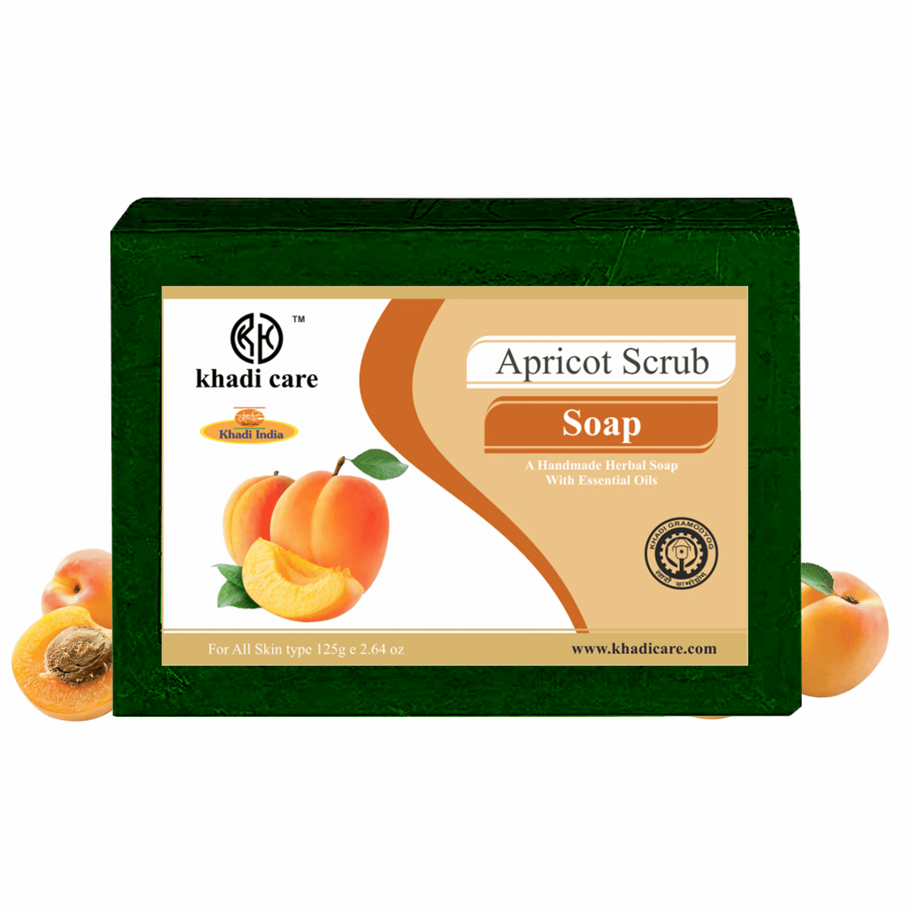 Khadi Care Herbal Apricot Scrub Soap - 125g
