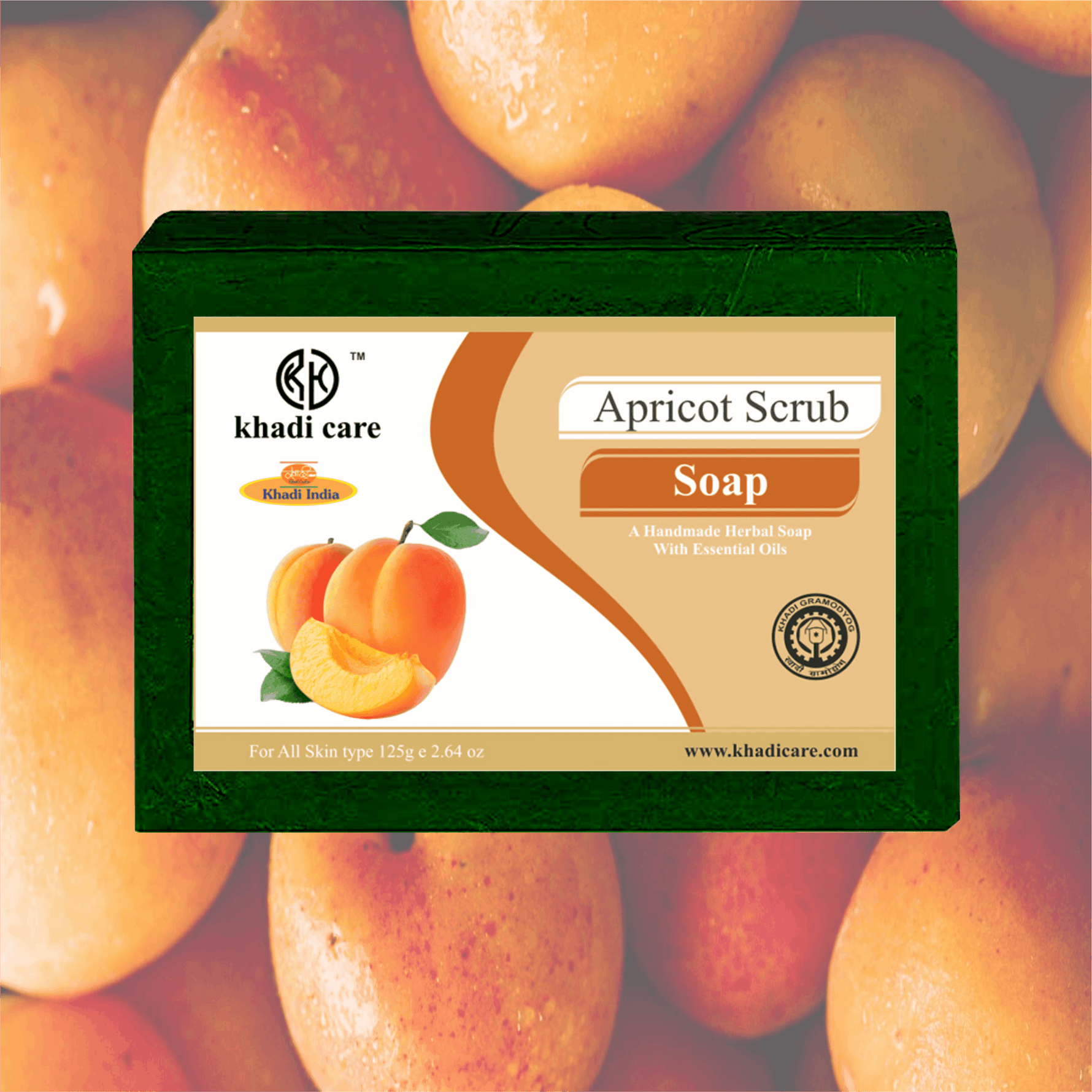 Khadi Care Herbal Apricot Scrub Soap - 125g