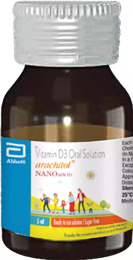 Arachitol Nano Bottle 60K IU Vitamin D3 Oral Solution (5ml each) | Bone, Joint and Muscle Care
