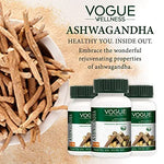 Vogue Wellness Ashwagandha Tablets | Withania Somnifera Root Extract | Ayurvedic Herbal Supplement for Stress Management, Energy, Stamina, Strength & Overall Wellness | 60 Vegetarian Tablets
