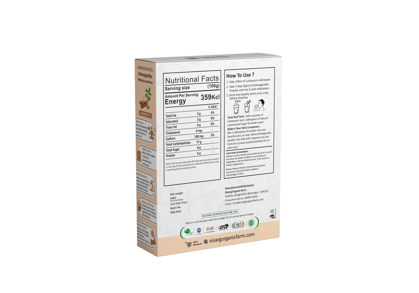 Nisarg Organic Farm Ashwagandh Root Powder