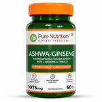 Pure Nutrition Ashwaginseng 60 Tablets | Ashwagandha & Ginseng Herbal Supplement | Stress & Energy Support