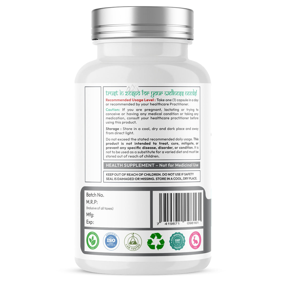 Zespo Astragalus Root 10:1 Extract 600 mg | Immune & Antioxidant Support | Herbal Supplement | 60 Vegan Capsules