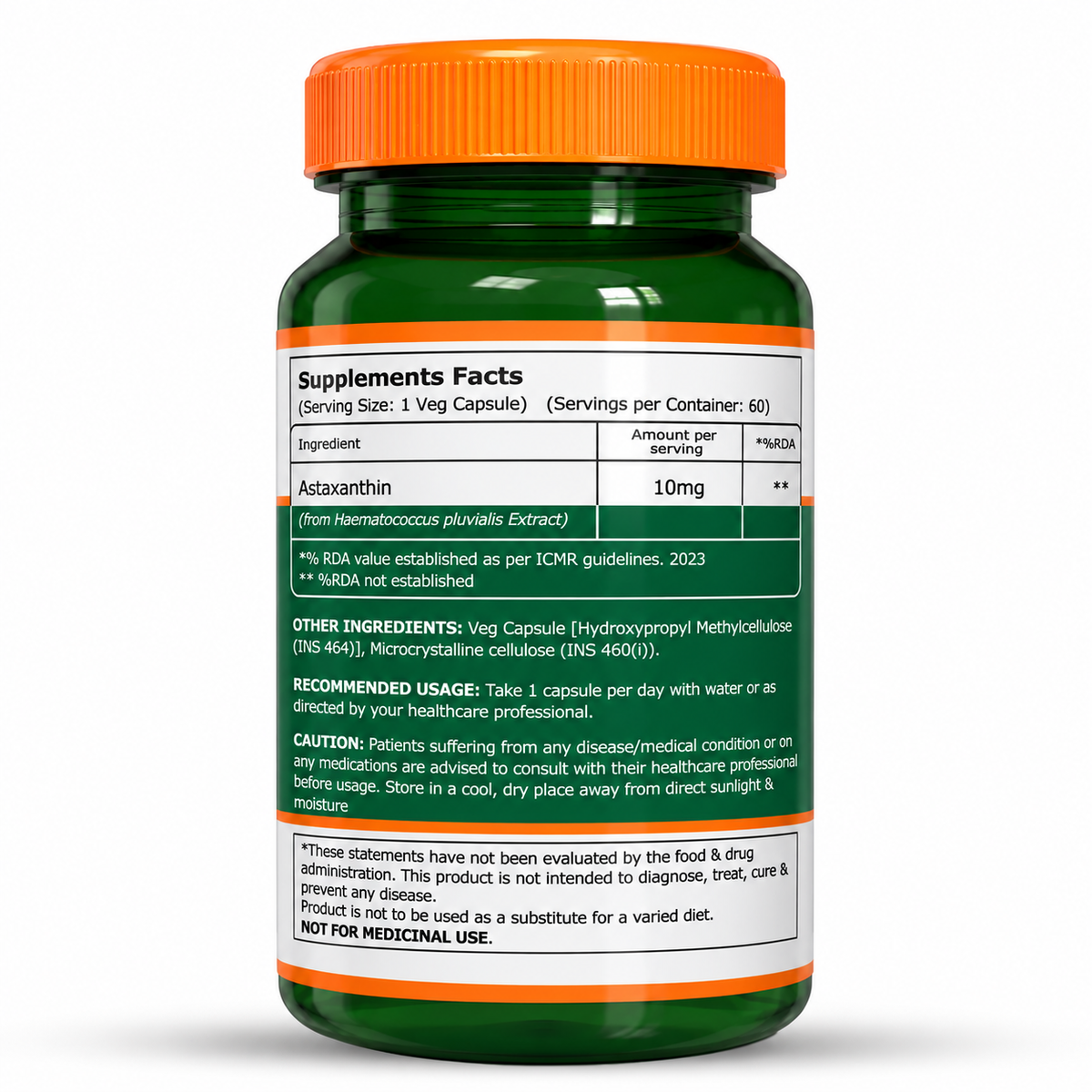 Pure Nutrition Astaxanthin 10mg, 60 Capsules | Antioxidant & Cellular Health Support Supplement