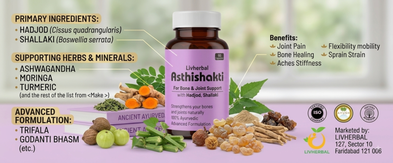 Asthishakti Ayurvedic Bone & Joint Support Capsules- 60 Capsules