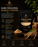 Rare Swan Ashwagandha Root Powder 100g | Withania Somnifera | Plant-Based Superfood | Vegan | Finely Ground for Easy Mixing | No Added Preservatives