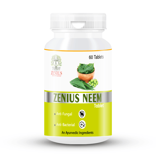 Zenius Neem Tablets - Natural Detox and Skin Health Tablets with Anti-Bacterial and Anti-Inflammatory Properties - 60 Tablets