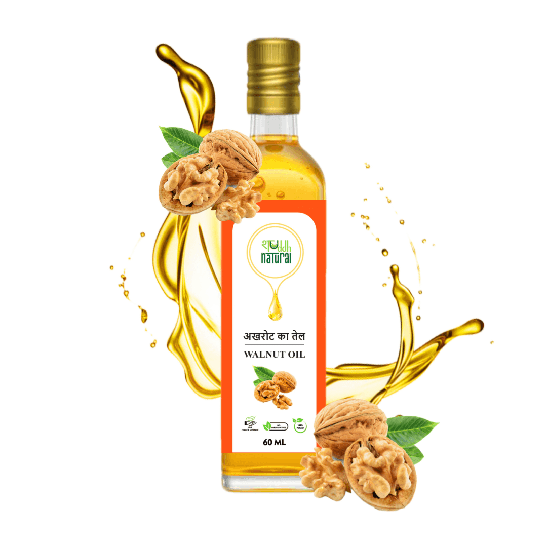 Shuddh Natural Pure Walnut Oil | Cold Pressed | Reduces Dark Circles I 60 ml I Akhrot Tel