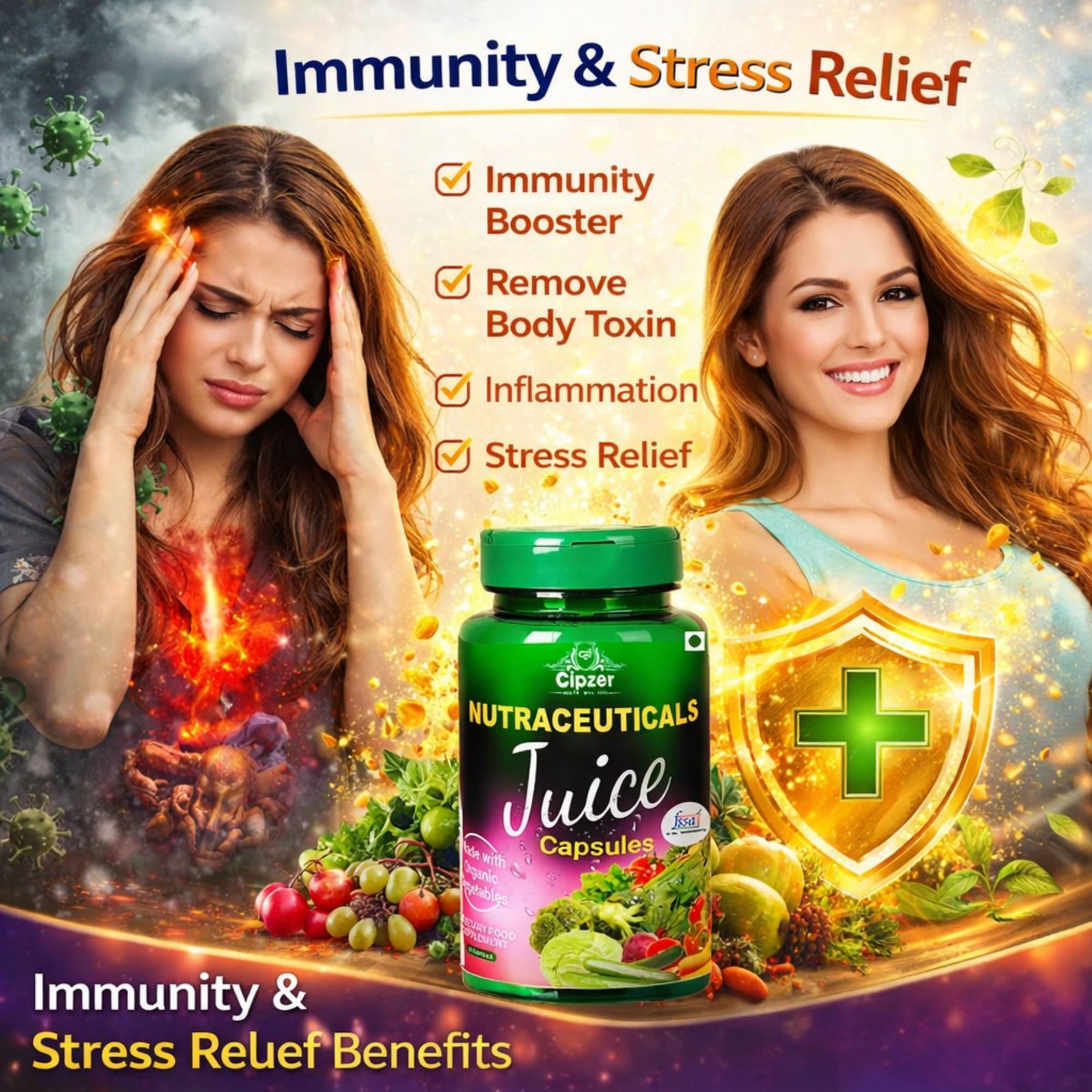 Cipzer Juice Berry Capsules - Natural Antioxidant & Immune Support (60 Capsules)