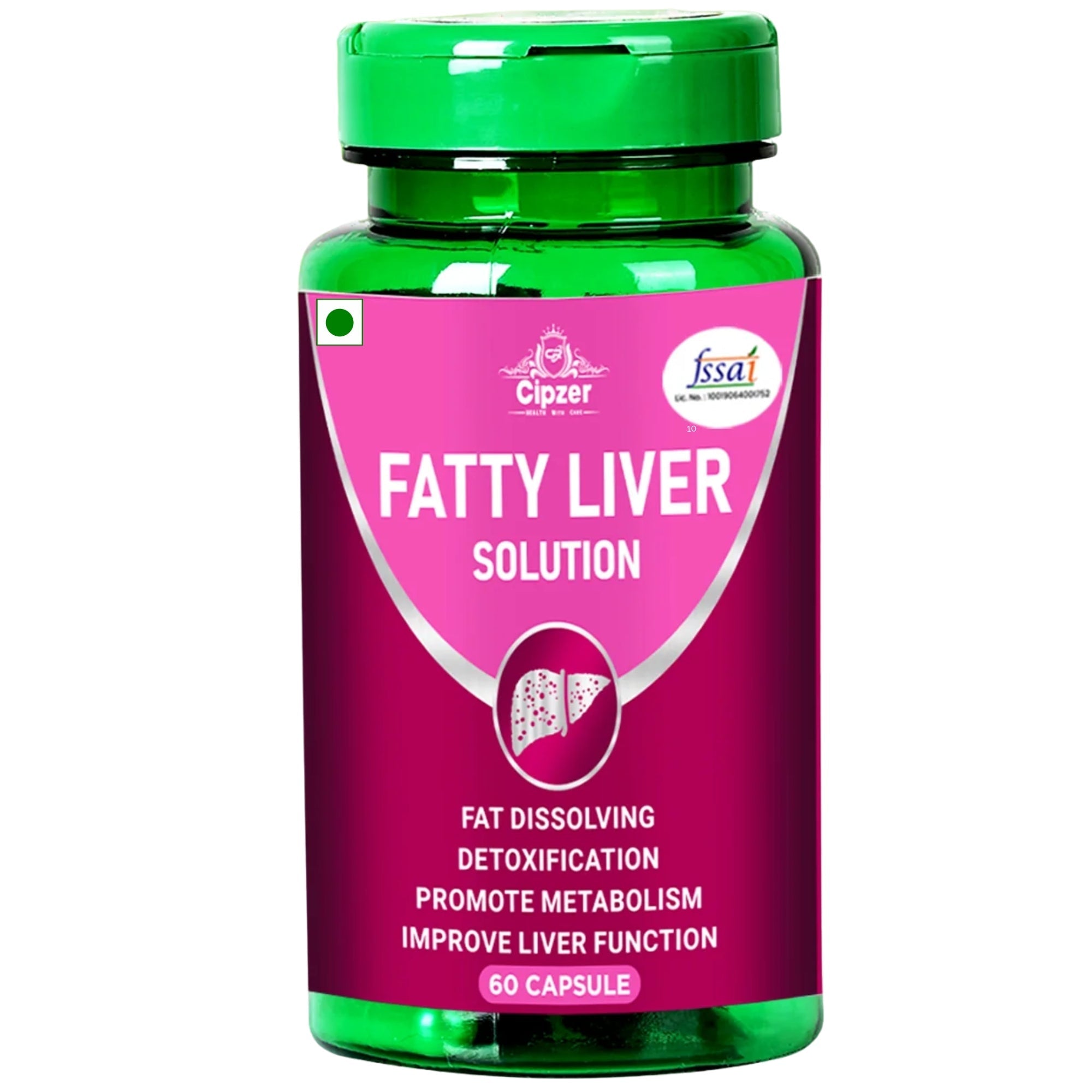 Cipzer Fatty Liver Solution Capsules - Hepatic Wellness - Natural Liver Vitality & Detox (60 Capsules)