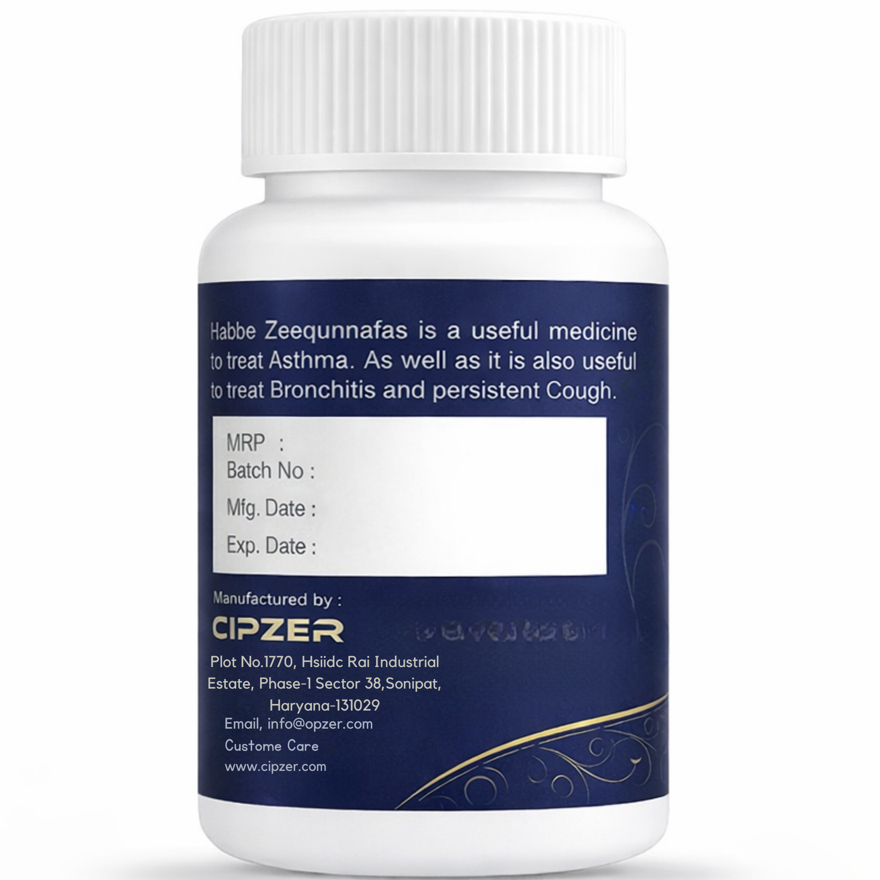 Cipzer Habb-E-Zeequn-Nafs - 50 Pills | Unani Respiratory Health & Lung Wellness Support Supplement
