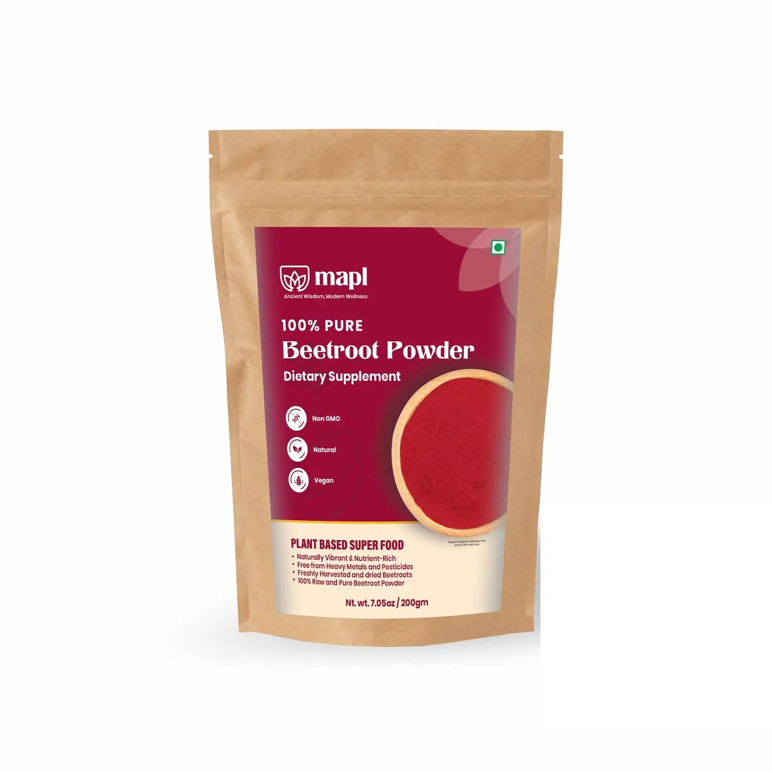 MAPL Beetroot Powder 200g | Natural Superfood Powder | Energy, Stamina & Blood Circulation Support