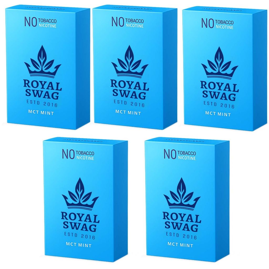 Royal Swag Herbal Cigarettes Mint Flavour - Tobacco & Nicotine Free (50 Sticks - 5 Pack)