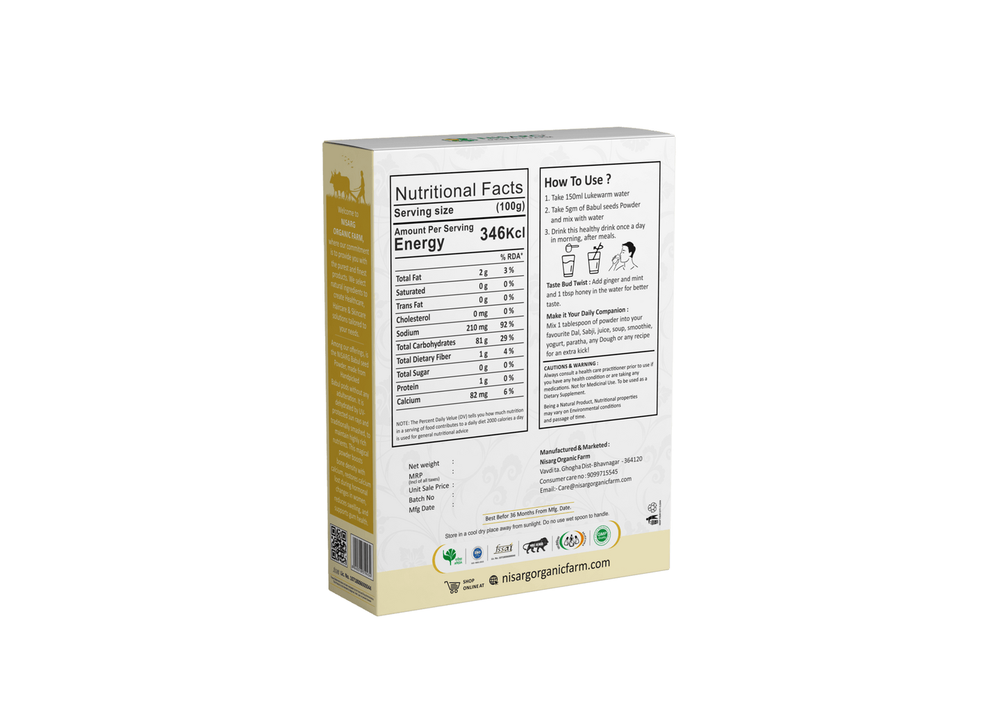 Nisarg Organic babool phali powder