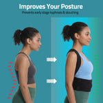 Novalife Posture Corrector for Men & Women Adjustable Back Support Belt Posture Corrector (Black)