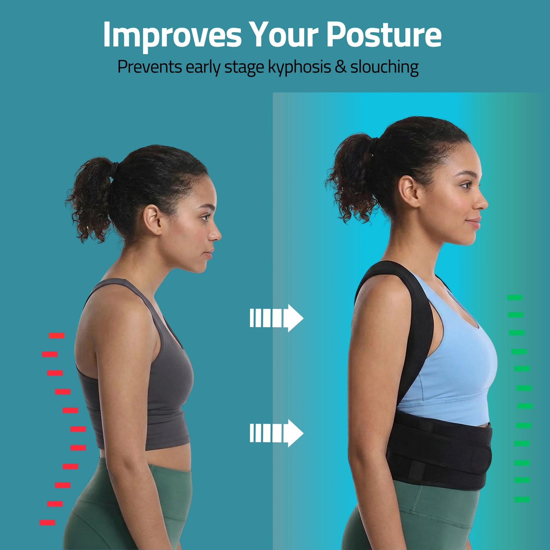 Novalife Posture Corrector for Men & Women Adjustable Back Support Belt Posture Corrector (Black)
