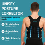 Novalife Posture Corrector for Men & Women Adjustable Back Support Belt Posture Corrector (Black)