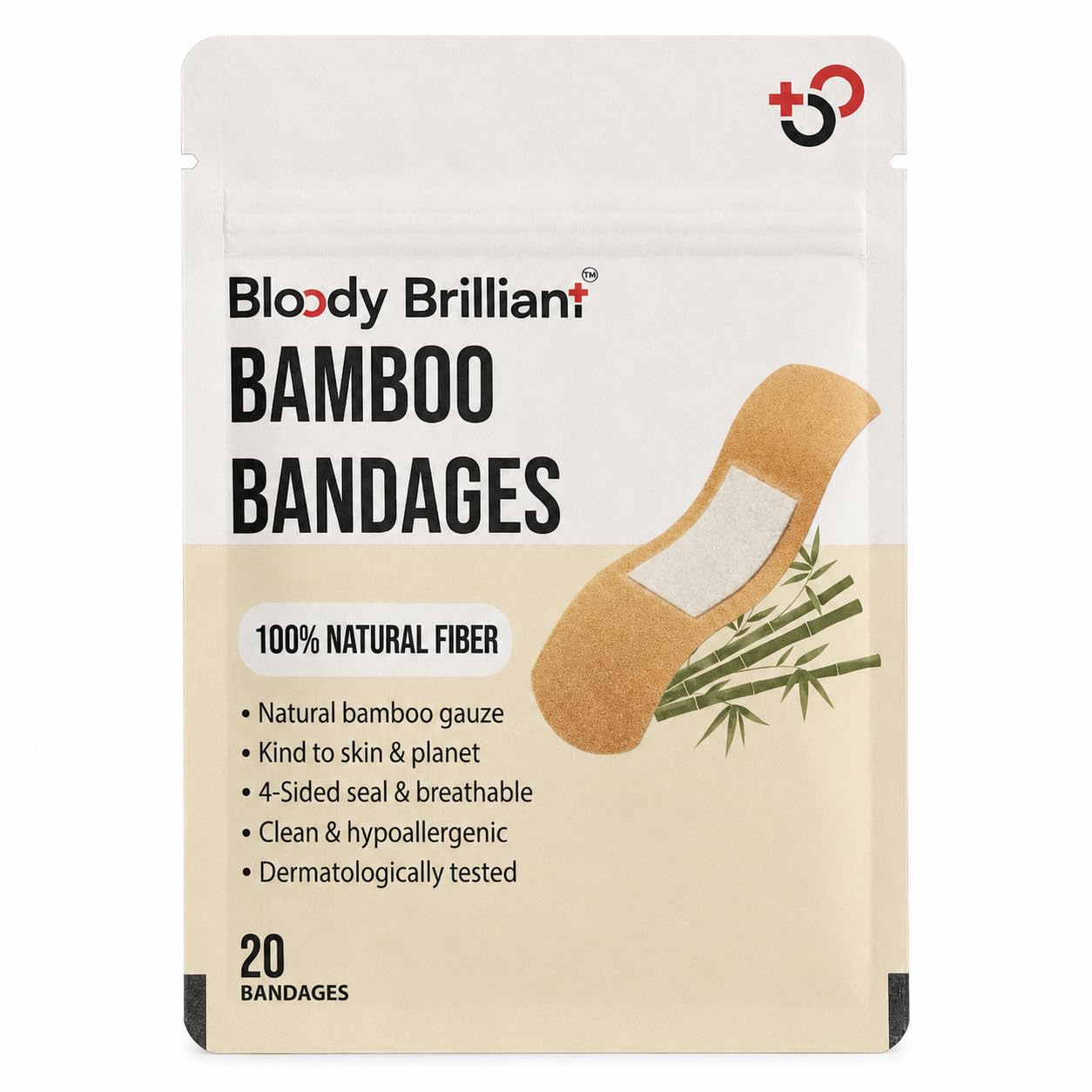 Bloody Brilliant Bamboo Bandages, 100% Natural Fiber, 20 Strips