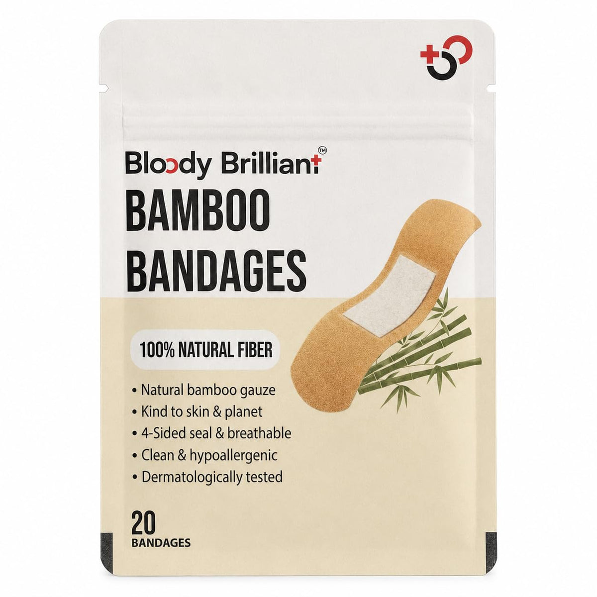 Bloody Brilliant Bamboo Bandages, 100% Natural Fiber, 20 Strips