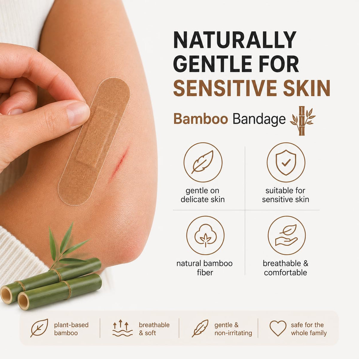 Bloody Brilliant Bamboo Bandages, 100% Natural Fiber, 20 Strips