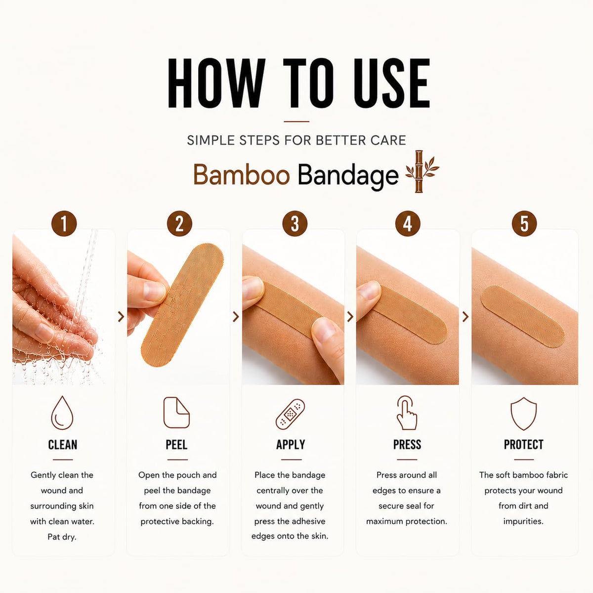 Bloody Brilliant Bamboo Bandages, 100% Natural Fiber, 20 Strips