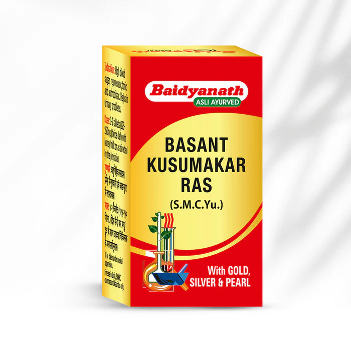 Baidyanath Basant Kusumakar Ras (With Gold & Pearl) - 10 Tab