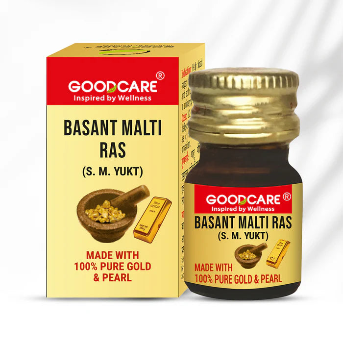 Goodcare Basant Malti Ras | (With Gold & Pearl)-10 Tablets - Ayurvedic Relief for Cold & Weakness