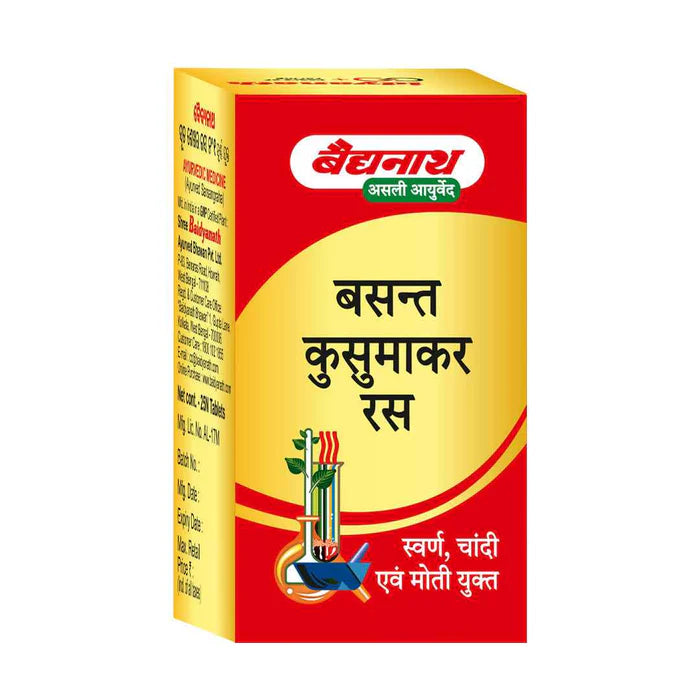 Baidyanath Basant Kusumakar Ras (With Gold & Pearl) - 10 Tab