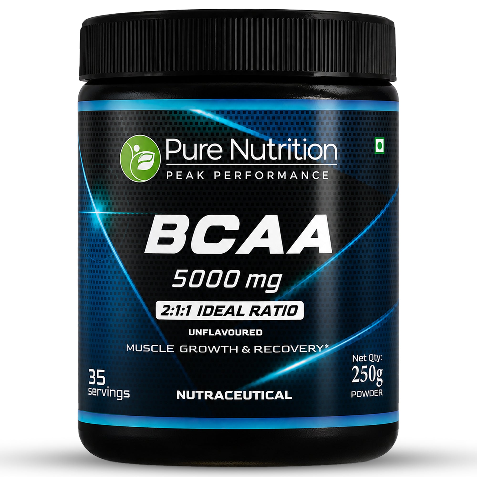 Pure Nutrition BCAA 2:1:1 (250g) | Unflavored Branched Chain Amino Acids with L-Leucine, L-Isoleucine & L-Valine | Sugar-Free Amino Acid Supplement | 35 Servings | Muscle Growth & Workout Recovery