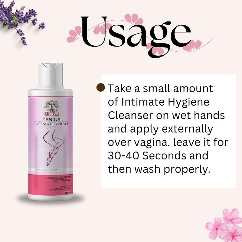 Zenius Inimate Wash - Inimate Wash and Products for Intimate Hygiene and Vaginal Care - 100ml Liquid