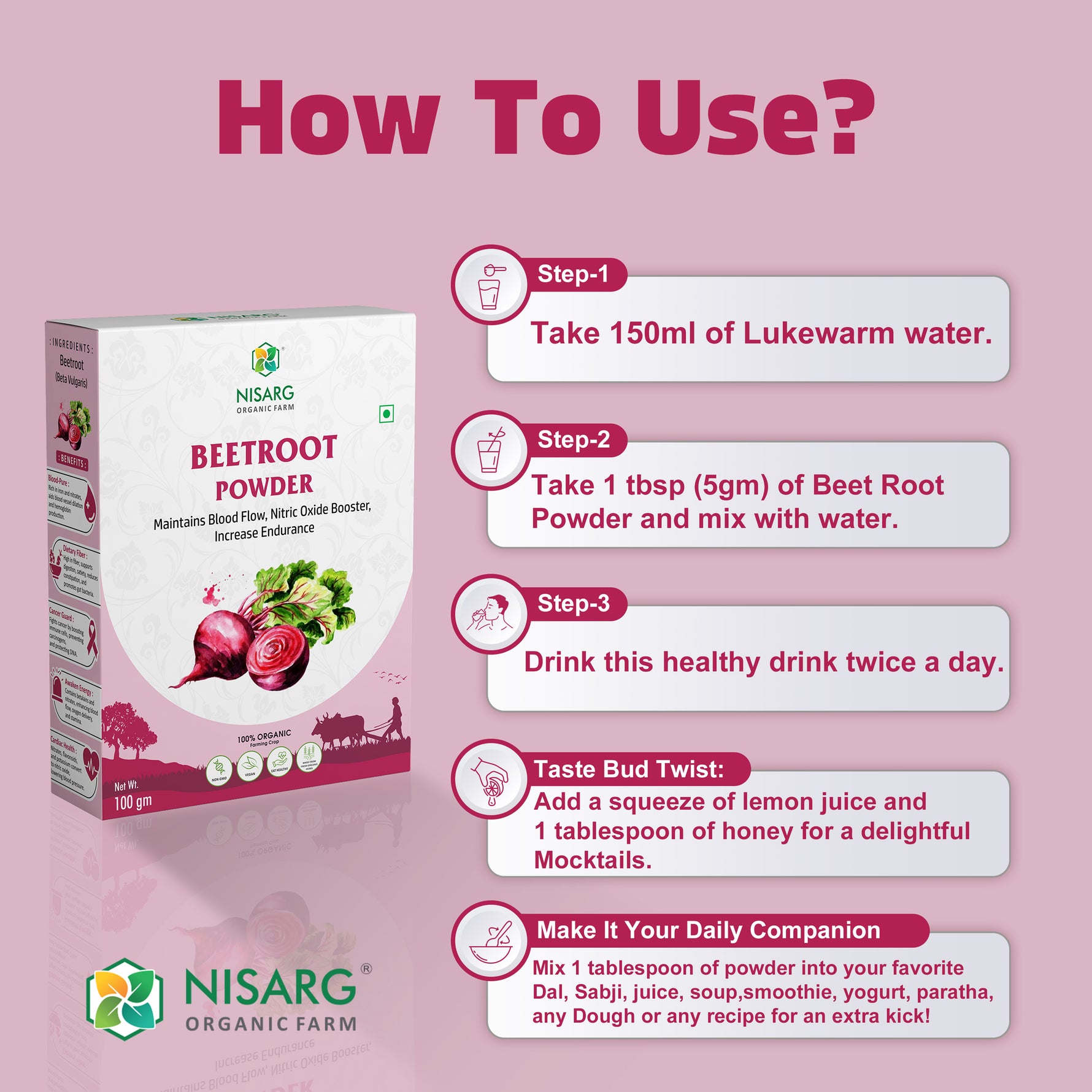Nisarg Organic Farm Beet Root Powder