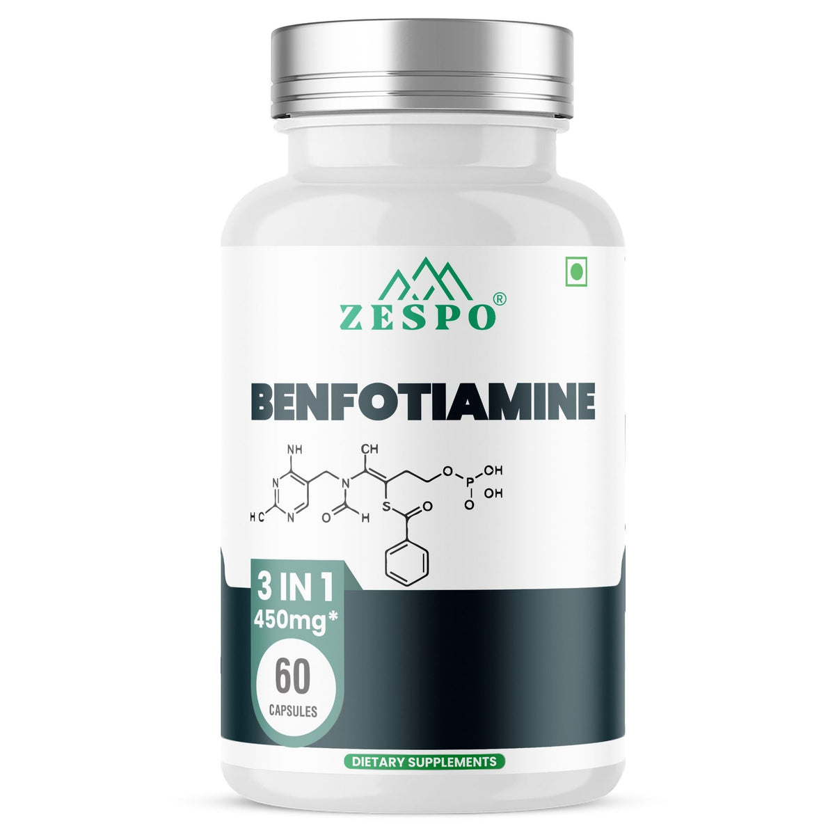 Zespo Benfotiamine 3-in-1 Formula 450 mg – 60 Capsules