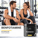 Zespo Benfotiamine 300 mg with Alpha Lipoic Acid & L-Leucine – Fat-Soluble Vitamin B1 for Nerve Health, Energy & Antioxidant Support – 90 Veg Capsules
