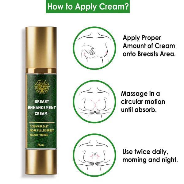 Nature of Life Breast Enhancement Cream - For Fuller Breasts - 85ml