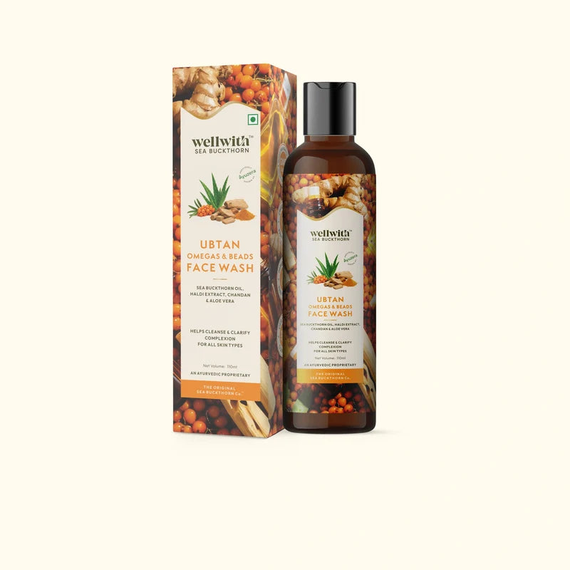 WellWith Ubtan Omegas & Beads Face Wash (110ml)