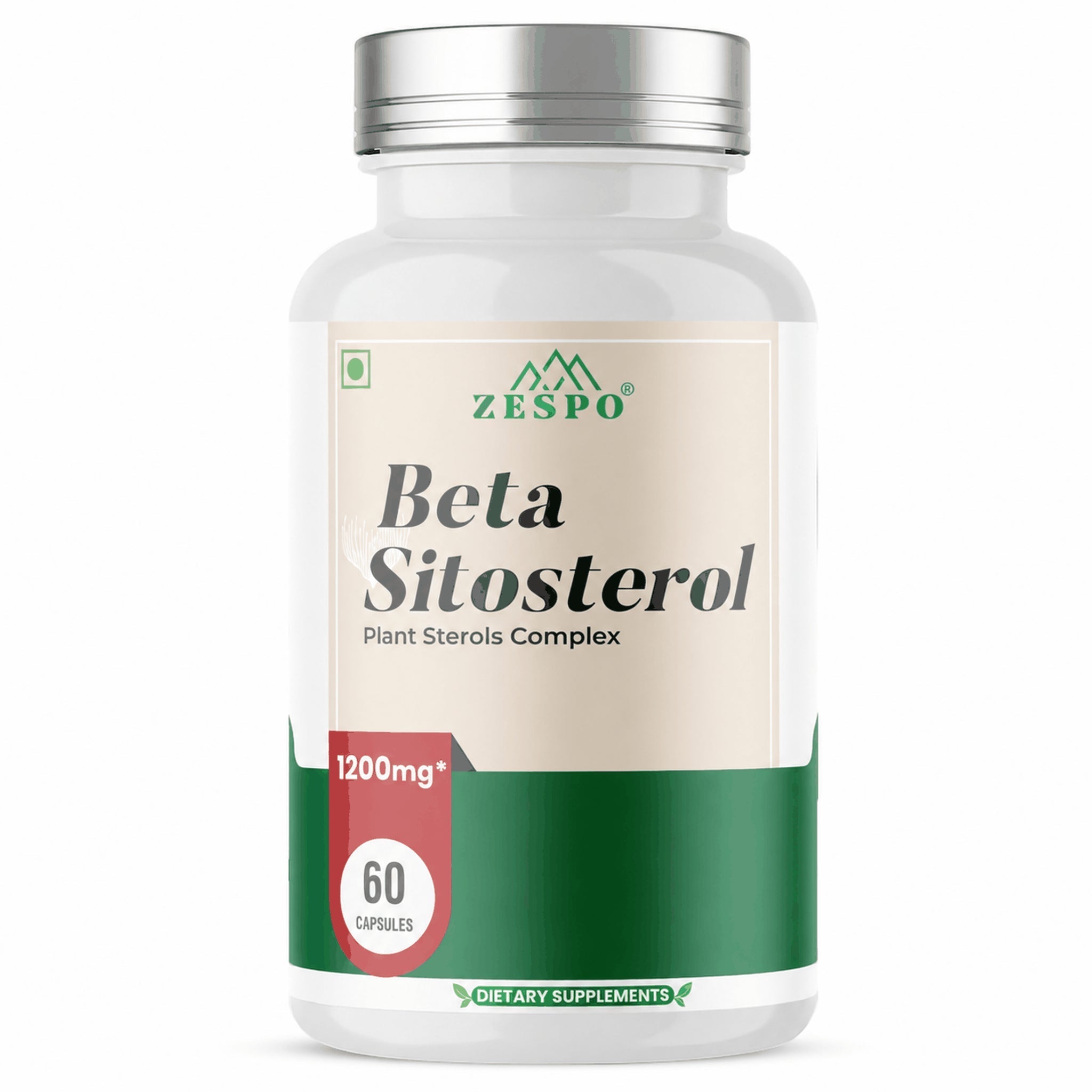 Zespo Beta Sitosterol Complex 1,200 mg | Prostate & Urinary Health Support for Men | Plant Sterol Supplement | 60 Capsules