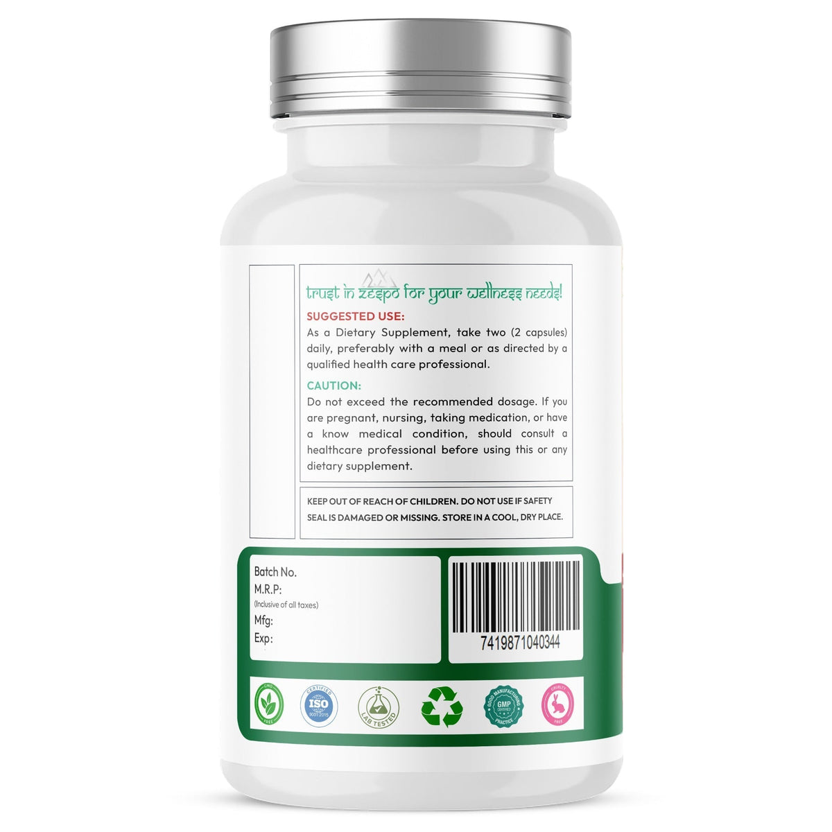 Zespo Beta Sitosterol Complex 1,200 mg | Prostate & Urinary Health Support for Men | Plant Sterol Supplement | 60 Capsules
