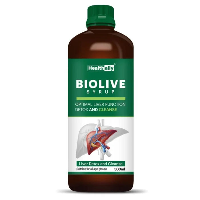 Healthally Biolive Syrup for Liver Support | Fatty Liver Detox Biolive Syrup 500 ml