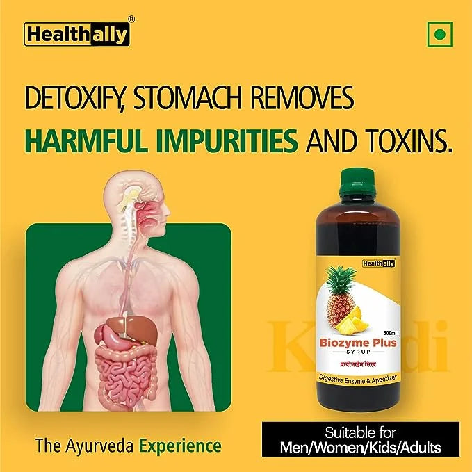 Healthally Biozyme Plus Syrup | Ayurvedic Syrup for Constipation Relief