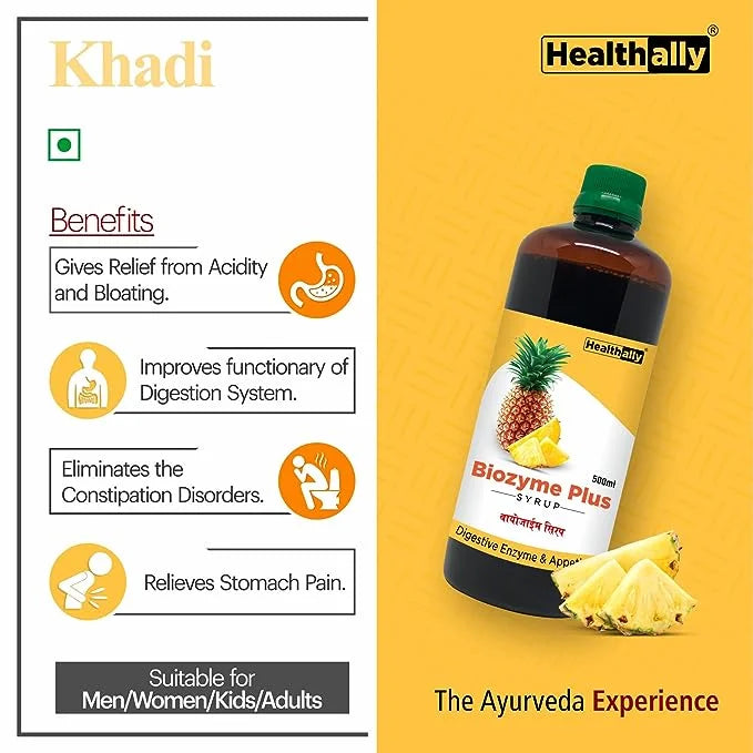 Healthally Biozyme Plus Syrup | Ayurvedic Syrup for Constipation Relief