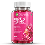 Pure Nutrition Biotin and Zinc HSN Gummies 60 Gummies for hair, skin and nail support