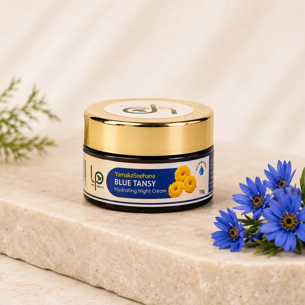YamakaSnehana BLUE TANSY CENTELLA HYDRATING NIGHT CREAM  15g