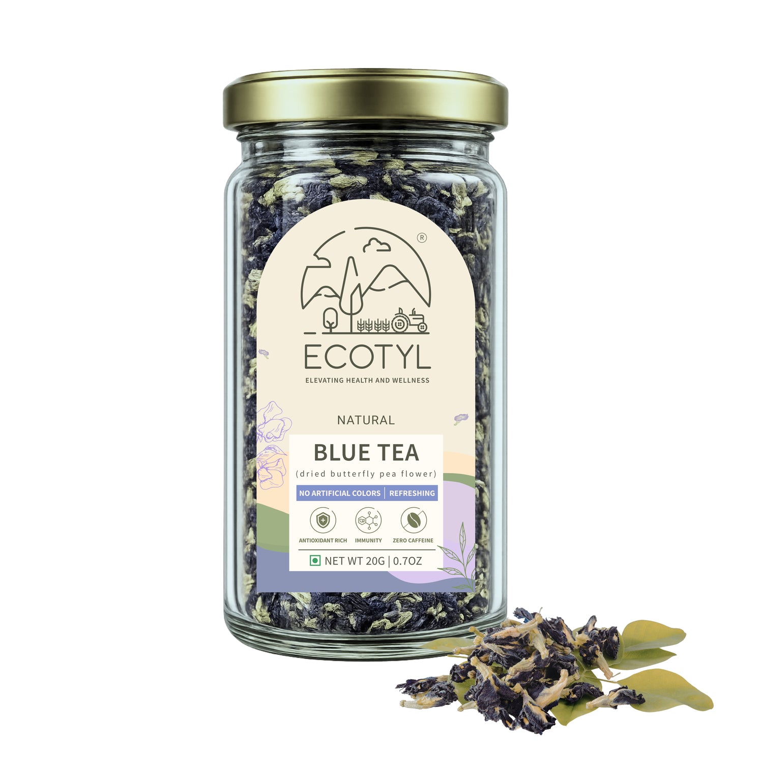 Ecotyl Blue Tea | Dried Butterfly Pea Flowers | Herbal Tea | 20g