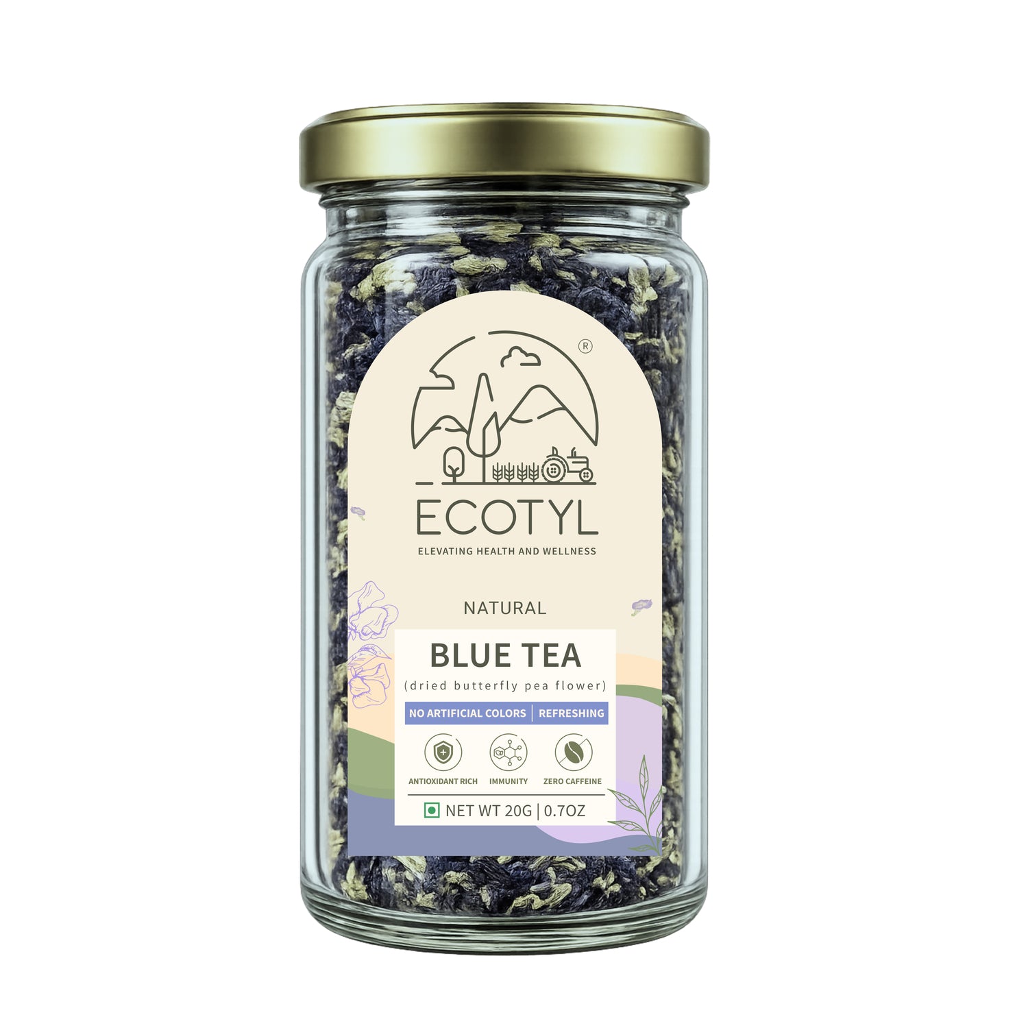 Ecotyl Blue Tea | Dried Butterfly Pea Flowers | Herbal Tea | 20g